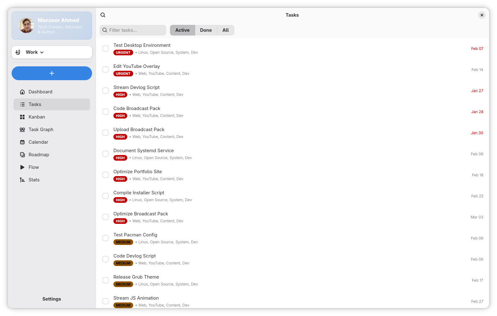 Task List